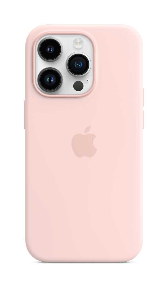 Apple – Case für Mobiltelefon – mit MagSafe – Silikon – Chalk Pink – für iPhone 14 Pro (MPTH3ZM/A)