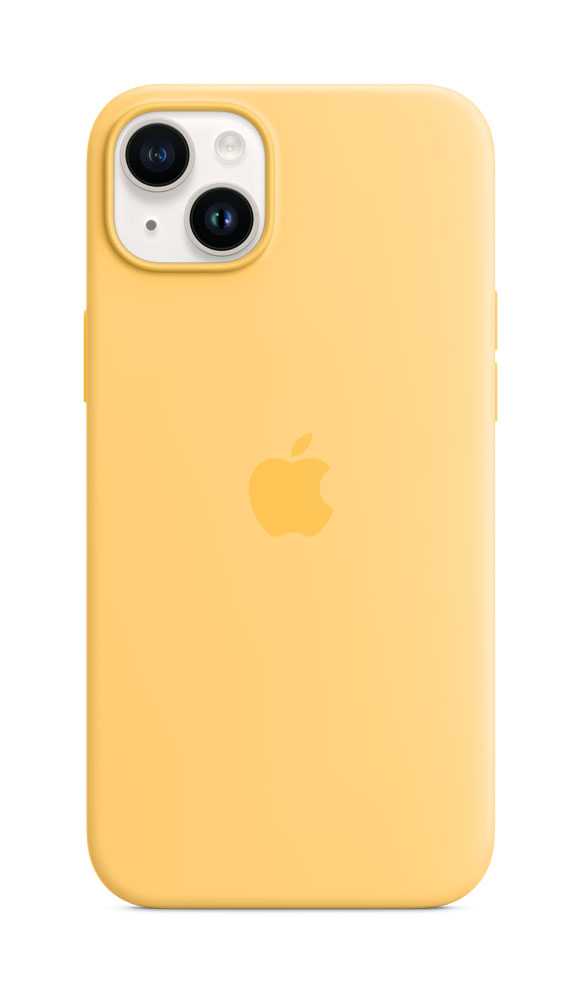 Apple - Case für Mobiltelefon - mit MagSafe - Silikon - sunglow - für iPhone 14 Plus (MPTD3ZM/A)