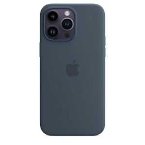 Apple Original iPhone 14 Pro Max Silikon Case mit MagSafe Sturmblau