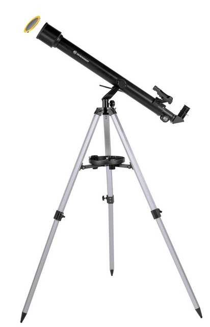 BRESSER Teleskop Stellar 60/800 AZ – Linsen mit Smartphone-Kamera-Adapter & Sonnenfilt…