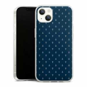 DeinDesign Handyhülle "Anchors Dark" Apple iPhone 13, Silikon Hülle, Bumper Case, Handy Schutzhülle, Smartphone Cover Anker Segeln Muster