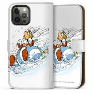 DeinDesign Handyhülle "Astérix & Obélix Luge" Apple iPhone 12 Pro Max, Hülle, Handy Flip Case, Wallet Cover, Handytasche Leder Asterix Obelix