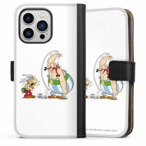 DeinDesign Handyhülle "Astérix & Obélix rire" Apple iPhone 13 Pro, Hülle, Handy Flip Case, Wallet Cover, Handytasche Leder Asterix Obelix Offizielles Lizenzprodukt