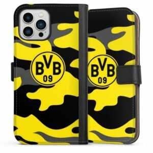 DeinDesign Handyhülle "BVB Camo" Apple iPhone 13 Pro Max, Hülle, Handy Flip Case, Wallet Cover, Handytasche Leder BVB Borussia Dortmund Fanartikel