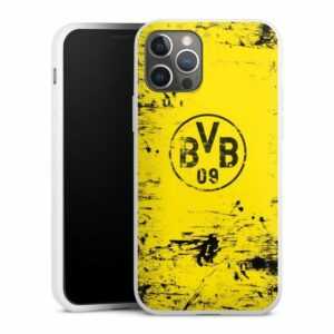 DeinDesign Handyhülle "BVB Destroyed Look" Apple iPhone 12 Pro, Silikon Hülle, Bumper Case, Handy Schutzhülle, Smartphone Cover BVB