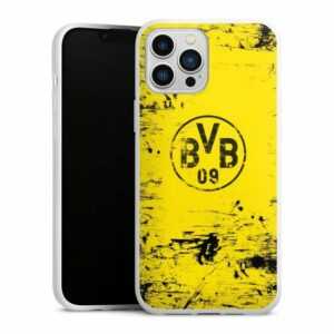 DeinDesign Handyhülle "BVB Destroyed Look" Apple iPhone 13 Pro Max, Silikon Hülle, Bumper Case, Handy Schutzhülle, Smartphone Cover Borussia Dortmund Offizielles Lizenzprodukt BVB