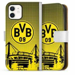 DeinDesign Handyhülle "BVB Dots" Apple iPhone 12, Hülle, Handy Flip Case, Wallet Cover, Handytasche Leder Stadion BVB