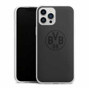 DeinDesign Handyhülle "BVB Grau" Apple iPhone 13 Pro Max, Silikon Hülle, Bumper Case, Handy Schutzhülle, Smartphone Cover Borussia Dortmund Logo BVB