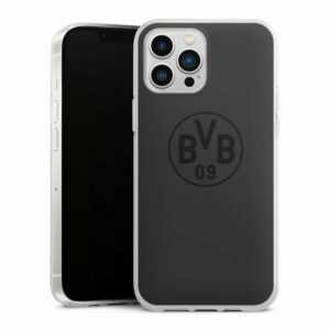 DeinDesign Handyhülle "BVB Grau" Apple iPhone 13 Pro Max, Silikon Hülle, Bumper Case, Handy Schutzhülle, Smartphone Cover Borussia Dortmund Logo BVB