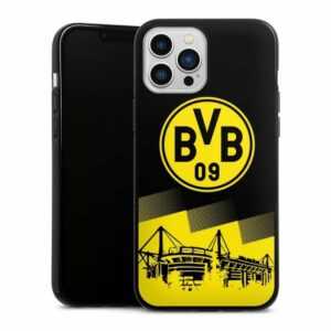 DeinDesign Handyhülle "BVB Two Tone" Apple iPhone 13 Pro Max, Silikon Hülle, Bumper Case, Handy Schutzhülle, Smartphone Cover BVB Borussia Dortmund Stadion