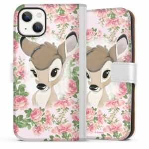 DeinDesign Handyhülle "Bambi Flower Child" Apple iPhone 13, Hülle, Handy Flip Case, Wallet Cover, Handytasche Leder Bambi Disney Offizielles Lizenzprodukt
