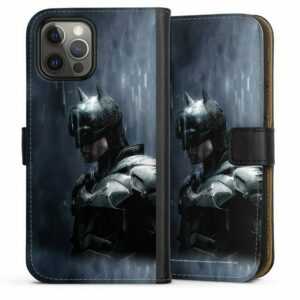 DeinDesign Handyhülle "Batman Grey" Apple iPhone 12 Pro, Hülle, Handy Flip Case, Wallet Cover, Handytasche Leder Batman