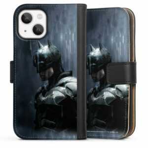 DeinDesign Handyhülle "Batman Grey" Apple iPhone 13 Mini, Hülle, Handy Flip Case, Wallet Cover, Handytasche Leder Batman Superheld Fledermaus