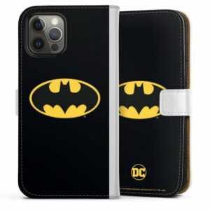 DeinDesign Handyhülle "Batman Logo Yellow" Apple iPhone 12 Pro, Hülle, Handy Flip Case, Wallet Cover, Handytasche Leder Batman Logo