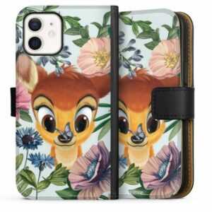 DeinDesign Handyhülle "Bloomy Bambi" Apple iPhone 12, Hülle, Handy Flip Case, Wallet Cover, Handytasche Leder Disney Blumen