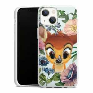 DeinDesign Handyhülle "Bloomy Bambi" Apple iPhone 13 Mini, Silikon Hülle, Bumper Case, Handy Schutzhülle, Smartphone Cover Disney Blumen Bambi