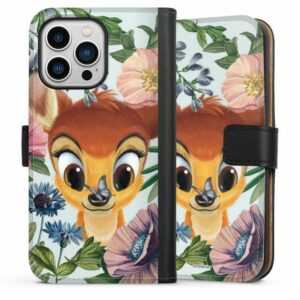 DeinDesign Handyhülle "Bloomy Bambi" Apple iPhone 13 Pro, Hülle, Handy Flip Case, Wallet Cover, Handytasche Leder Disney Blumen Bambi
