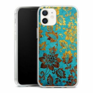 DeinDesign Handyhülle "Blue Vintage" Apple iPhone 12 mini, Silikon Hülle, Bumper Case, Handy Schutzhülle, Smartphone Cover Blumen