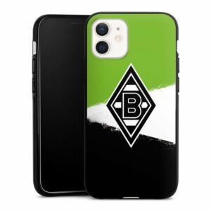 DeinDesign Handyhülle "Borussia Grunge Grün-Weiss-Schwarz" Apple iPhone 12, Silikon Hülle, Bumper Case, Handy Schutzhülle, Smartphone Cover