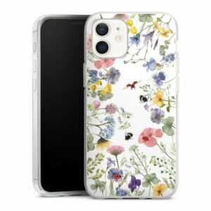 DeinDesign Handyhülle "Bunte Frühlingsblumen und Bienen" Apple iPhone 12 Pro, Silikon Hülle, Bumper Case, Handy Schutzhülle, Smartphone Cover Biene