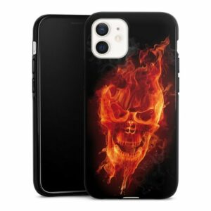 DeinDesign Handyhülle "Burning Skull" Apple iPhone 12, Silikon Hülle, Bumper Case, Handy Schutzhülle, Smartphone Cover Feuer