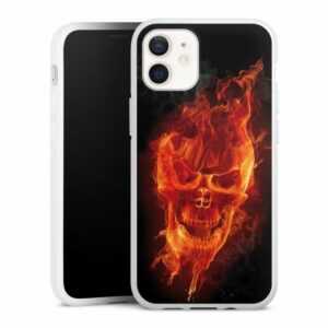DeinDesign Handyhülle "Burning Skull" Apple iPhone 12 mini, Silikon Hülle, Bumper Case, Handy Schutzhülle, Smartphone Cover Feuer