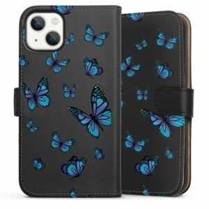 DeinDesign Handyhülle "Butterfly Pattern Transparent" Apple iPhone 13, Hülle, Handy Flip Case, Wallet Cover, Handytasche Leder Schmetterling Muster transparent