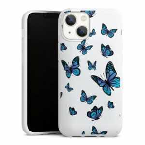 DeinDesign Handyhülle "Butterfly Pattern Transparent" Apple iPhone 13 Mini, Silikon Hülle, Bumper Case, Handy Schutzhülle, Smartphone Cover Schmetterling Muster transparent