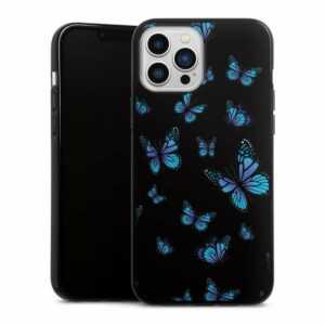 DeinDesign Handyhülle "Butterfly Pattern Transparent" Apple iPhone 13 Pro Max, Silikon Hülle, Bumper Case, Handy Schutzhülle, Smartphone Cover Schmetterling Muster transparent