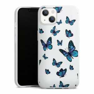 DeinDesign Handyhülle "Butterfly Pattern Transparent" Apple iPhone 13, Silikon Hülle, Bumper Case, Handy Schutzhülle, Smartphone Cover Schmetterling Muster transparent