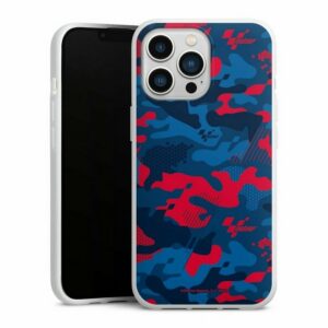 DeinDesign Handyhülle "Camouflage Pattern Red" Apple iPhone 13 Pro, Silikon Hülle, Bumper Case, Handy Schutzhülle, Smartphone Cover MotoGP Tarnmuster Camouflage