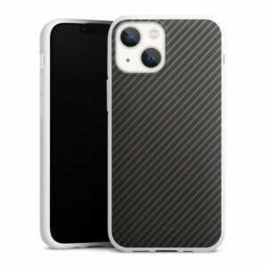 DeinDesign Handyhülle "Carbon" Apple iPhone 13 Mini, Silikon Hülle, Bumper Case, Handy Schutzhülle, Smartphone Cover Metallic Look Muster Carbon