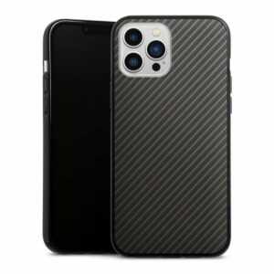 DeinDesign Handyhülle "Carbon" Apple iPhone 13 Pro Max, Silikon Hülle, Bumper Case, Handy Schutzhülle, Smartphone Cover Metallic Look Muster Carbon