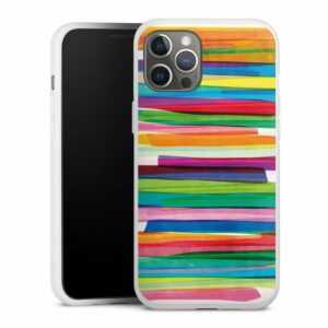 DeinDesign Handyhülle "Colorful Stripes1" Apple iPhone 12 Pro Max, Silikon Hülle, Bumper Case, Handy Schutzhülle, Smartphone Cover bunt