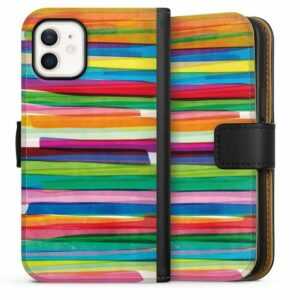 DeinDesign Handyhülle "Colorful Stripes1" Apple iPhone 12 mini, Hülle, Handy Flip Case, Wallet Cover, Handytasche Leder Streifen bunt