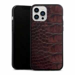DeinDesign Handyhülle "Croco dark brown" Apple iPhone 13 Pro Max, Silikon Hülle, Bumper Case, Handy Schutzhülle, Smartphone Cover Krokodil Leder Animalprint