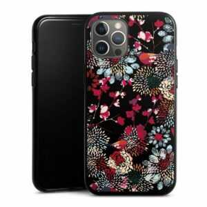 DeinDesign Handyhülle "Dark Kimono" Apple iPhone 12 Pro Max, Silikon Hülle, Bumper Case, Handy Schutzhülle, Smartphone Cover Blumen