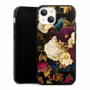 DeinDesign Handyhülle "Dark Vintage Flowers" Apple iPhone 13 Mini, Silikon Hülle, Bumper Case, Handy Schutzhülle, Smartphone Cover Vintage Blumen Muster