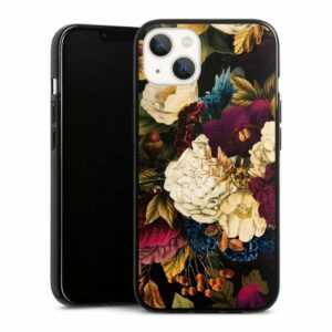DeinDesign Handyhülle "Dark Vintage Flowers" Apple iPhone 13, Silikon Hülle, Bumper Case, Handy Schutzhülle, Smartphone Cover Vintage Blumen Muster