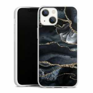 DeinDesign Handyhülle "Dark marble gold Glitter look" Apple iPhone 13 Mini, Silikon Hülle, Bumper Case, Handy Schutzhülle, Smartphone Cover Glitzer Look Marmor Trends