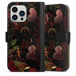 DeinDesign Handyhülle "Dunkle Blumenwiese" Apple iPhone 13 Pro, Hülle, Handy Flip Case, Wallet Cover, Handytasche Leder Utart Blumen Wiese