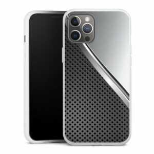 DeinDesign Handyhülle "Duo Metal Surface" Apple iPhone 12 Pro Max, Silikon Hülle, Bumper Case, Handy Schutzhülle, Smartphone Cover Carbon