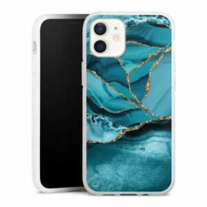 DeinDesign Handyhülle "Eisblaue Marmor Landschaft" Apple iPhone 12 mini, Silikon Hülle, Bumper Case, Handy Schutzhülle, Smartphone Cover Marmor