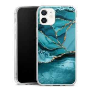 DeinDesign Handyhülle "Eisblaue Marmor Landschaft" Apple iPhone 12 mini, Silikon Hülle, Bumper Case, Handy Schutzhülle, Smartphone Cover Marmor