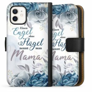 DeinDesign Handyhülle "Engel Mama Blumen" Apple iPhone 12 mini, Hülle, Handy Flip Case, Wallet Cover, Handytasche Leder Muttertag Mama