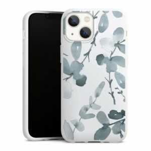 DeinDesign Handyhülle "Eukalyptus pattern ohne Hintergrund" Apple iPhone 13 Mini, Silikon Hülle, Bumper Case, Handy Schutzhülle, Smartphone Cover Eukalyptus Muster Blume