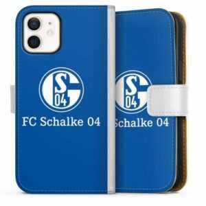 DeinDesign Handyhülle "FC Schalke 04 Blau" Apple iPhone 12, Hülle, Handy Flip Case, Wallet Cover, Handytasche Leder FC Schalke 04