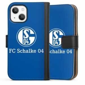 DeinDesign Handyhülle "FC Schalke 04 Blau" Apple iPhone 13 Mini, Hülle, Handy Flip Case, Wallet Cover, Handytasche Leder FC Schalke 04 Offizielles Lizenzprodukt S04