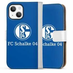 DeinDesign Handyhülle "FC Schalke 04 Blau" Apple iPhone 13 Mini, Hülle, Handy Flip Case, Wallet Cover, Handytasche Leder FC Schalke 04 Offizielles Lizenzprodukt S04