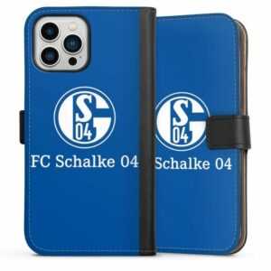 DeinDesign Handyhülle "FC Schalke 04 Blau" Apple iPhone 13 Pro Max, Hülle, Handy Flip Case, Wallet Cover, Handytasche Leder FC Schalke 04 Offizielles Lizenzprodukt S04
